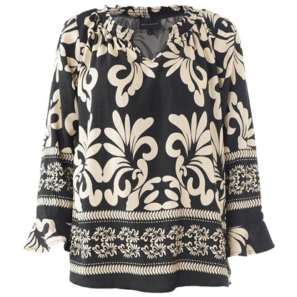 Studio SAlisa Blouse Blouse Black with border print