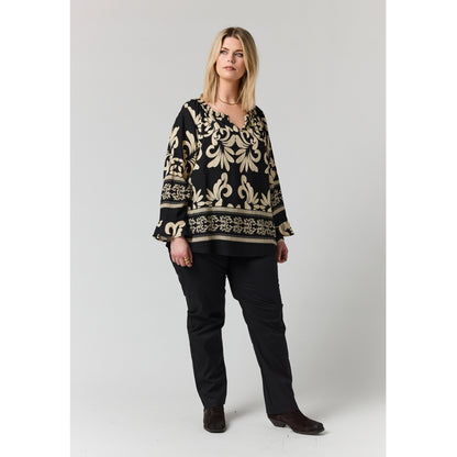 Studio SAlisa Blouse Blouse Black with border print