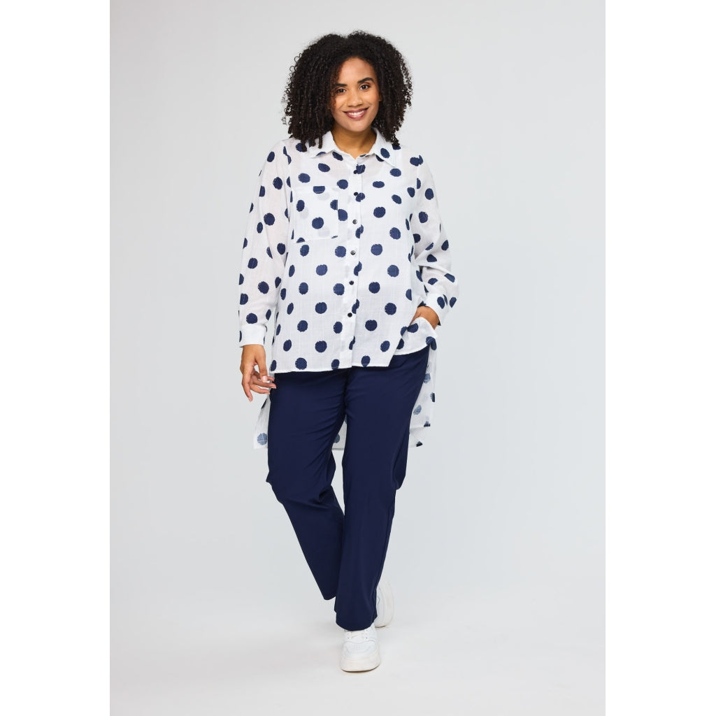 Studio SAlva Shirt with dots Shirt White with blue dots