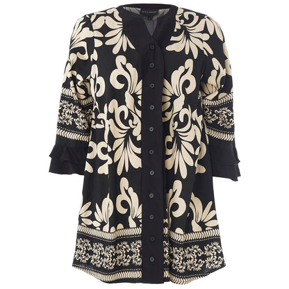 Studio SAnn Tunic Tunic Black with border print