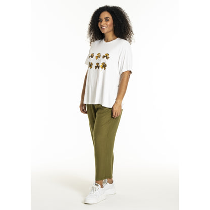 Studio SBella T-Shirt with print T-Shirt White with green print
