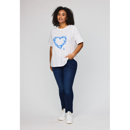 Studio SBella T-Shirt with print T-Shirt White with blue butterflies