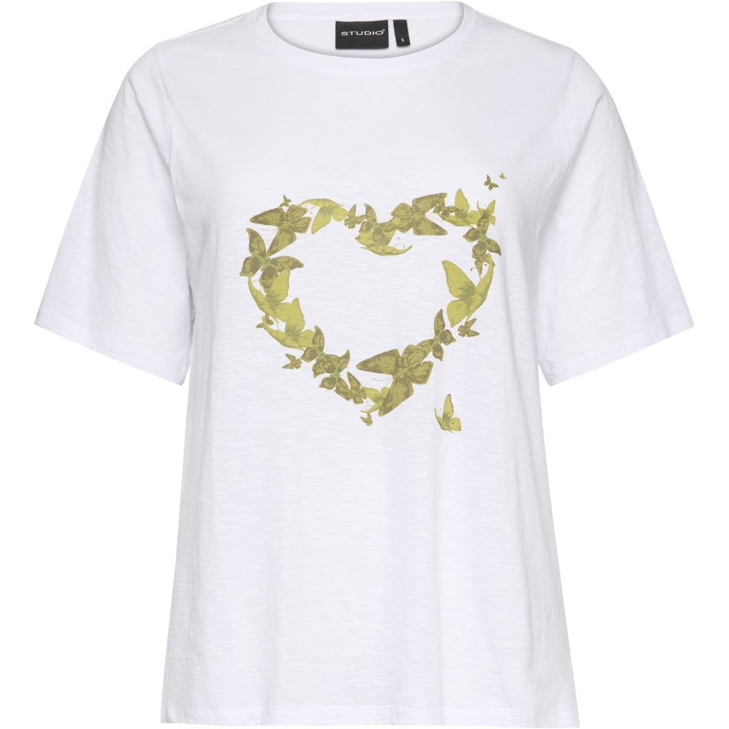 Studio SBella T-Shirt with print T-Shirt White with green butterflies