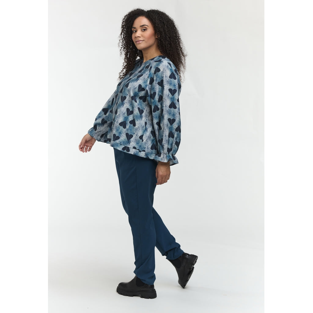 Studio SDasie Blouse with long sleeve Blouse Navy hearts
