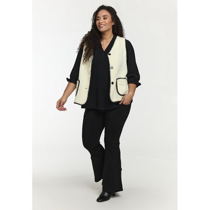 Studio SElina Vest Vest Off-white with black