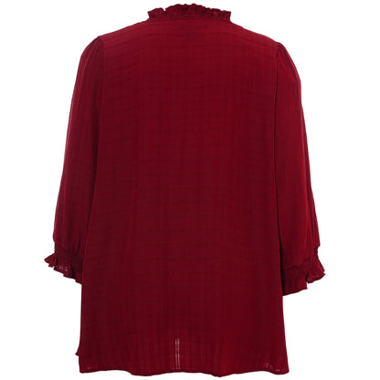 Studio SFeodora Blouse with smock neck Blouse Red