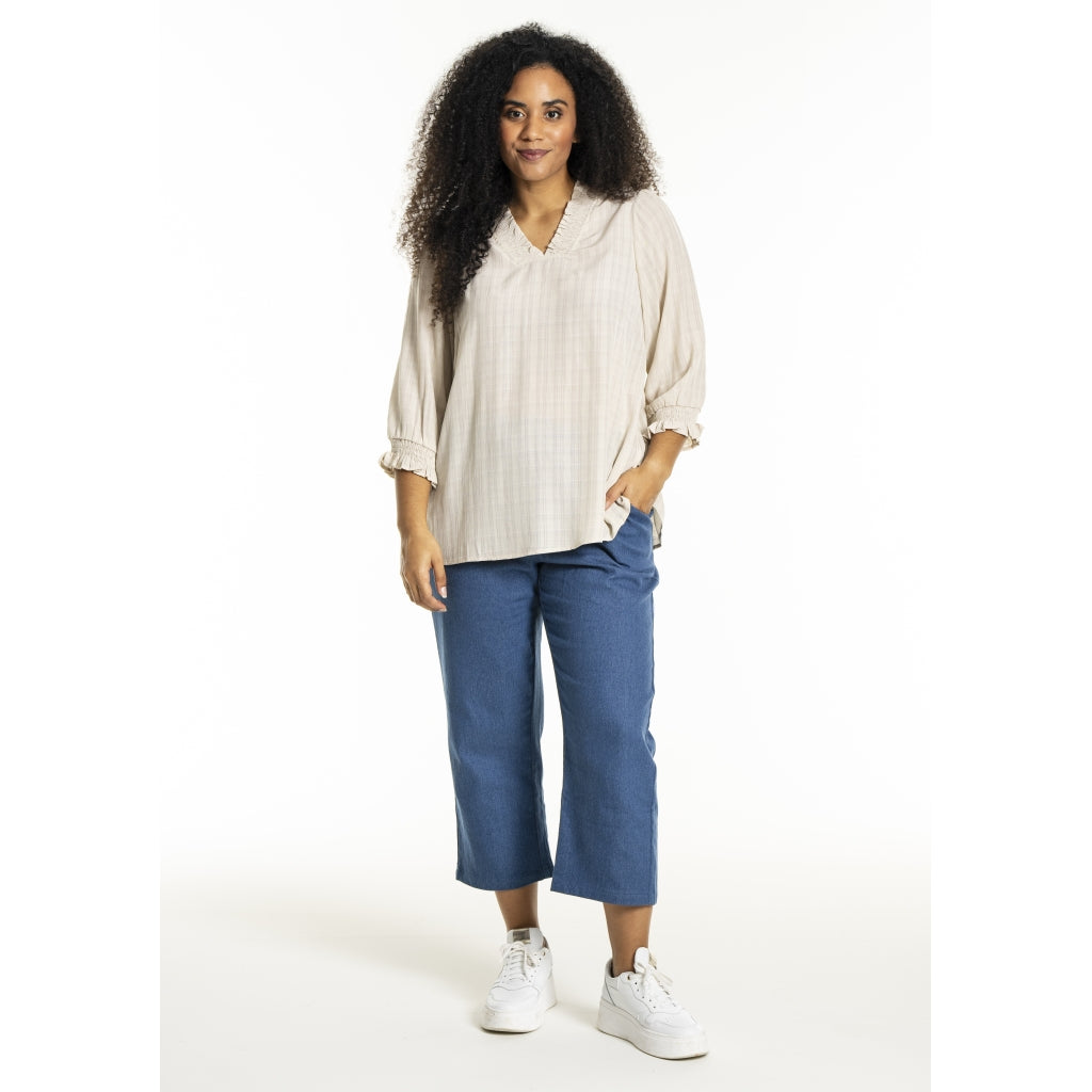 Studio SFeodora Blouse with smock neck Blouse Sand