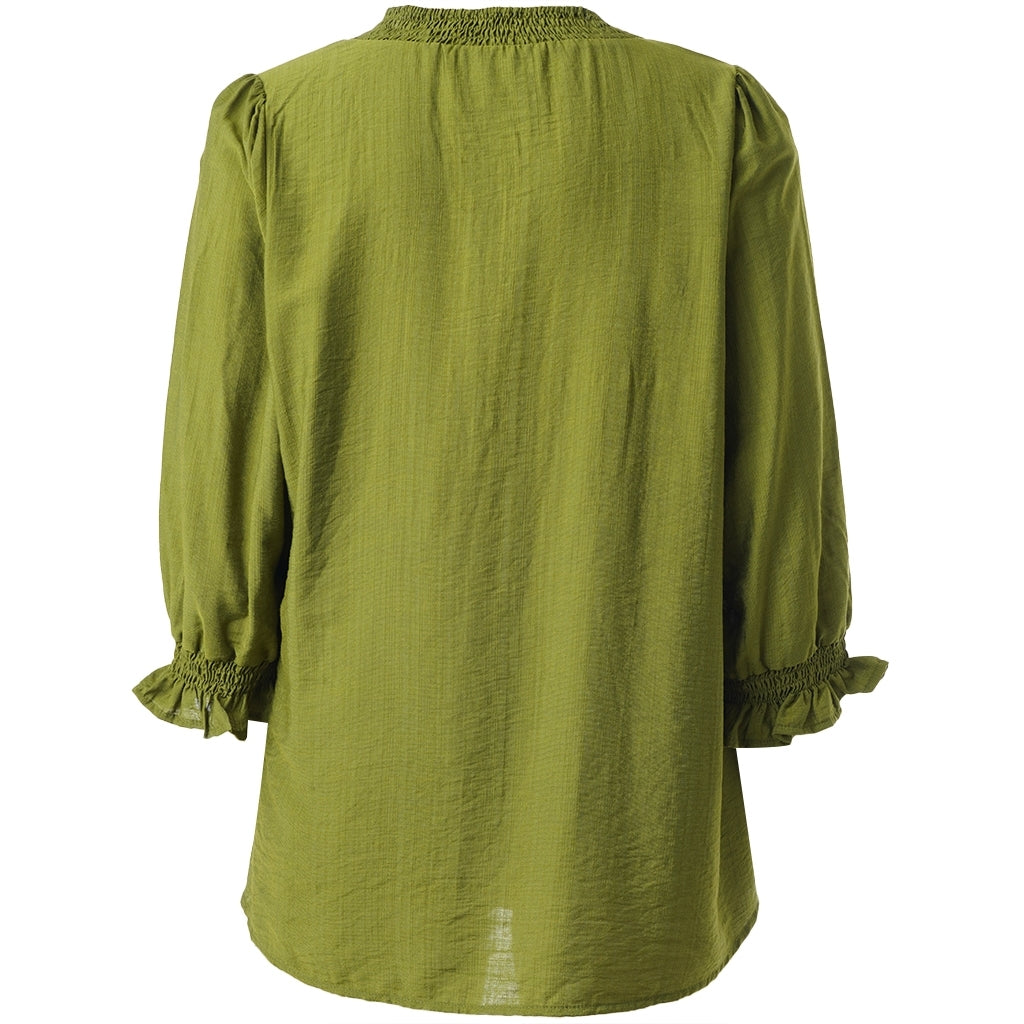 Studio SFeodora Blouse with smock neck Blouse Green
