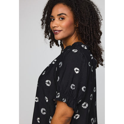 Studio SFozia Blouse Blouse Black with circle deco