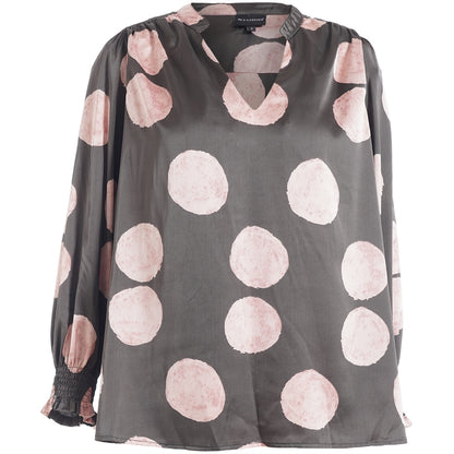 Studio SHannah Shirt Shirt Black with rose large dot