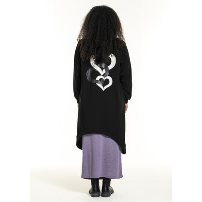 Studio SIlona long sweatshirt with zipper Cardigan Black
