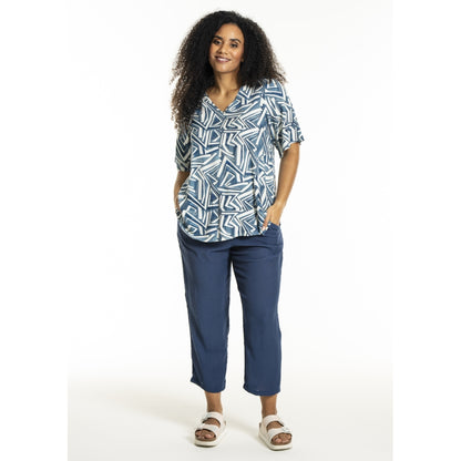 Studio SLone Blouse Blouse Blue offwhite print