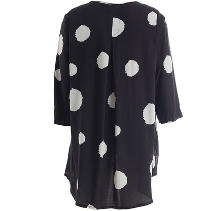 Studio SLuma Blouse with dots Tunic Black with dots