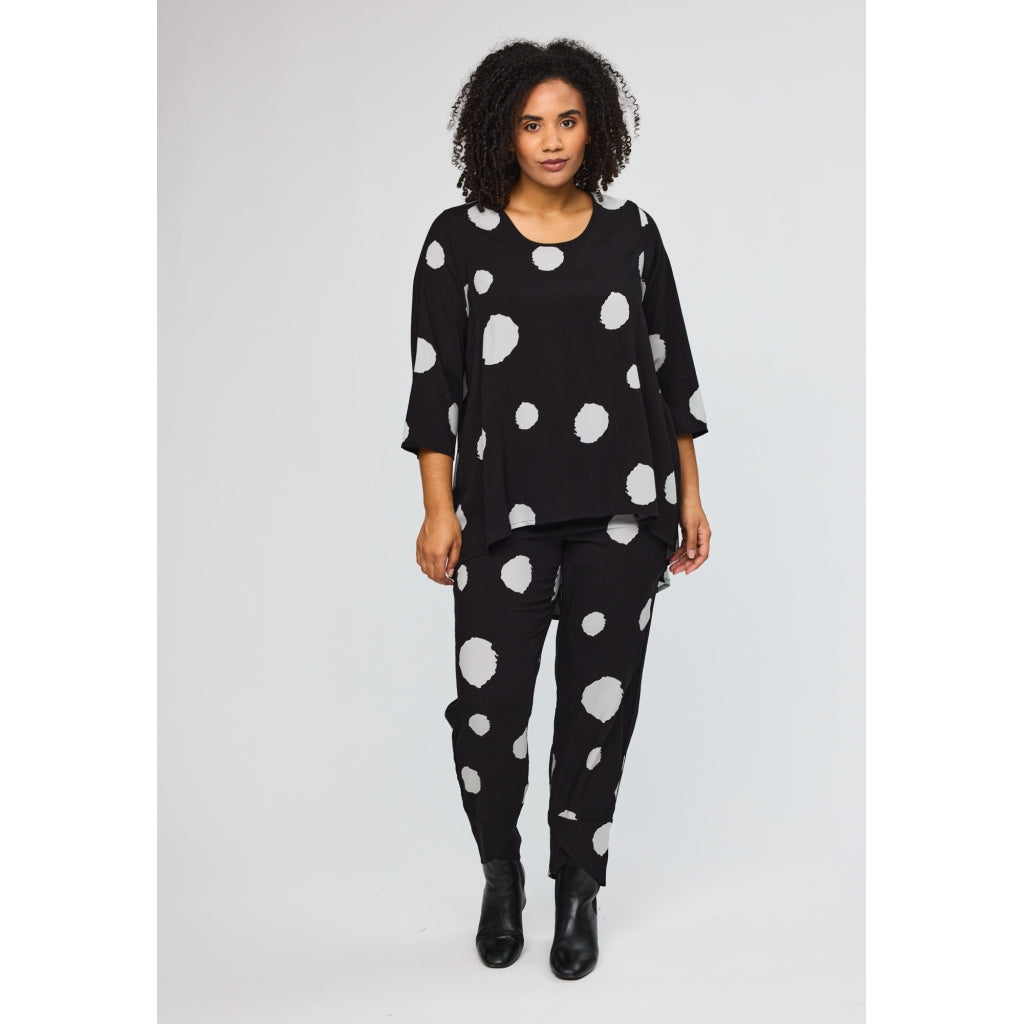 Studio SLuma Blouse with dots Tunic Black with dots
