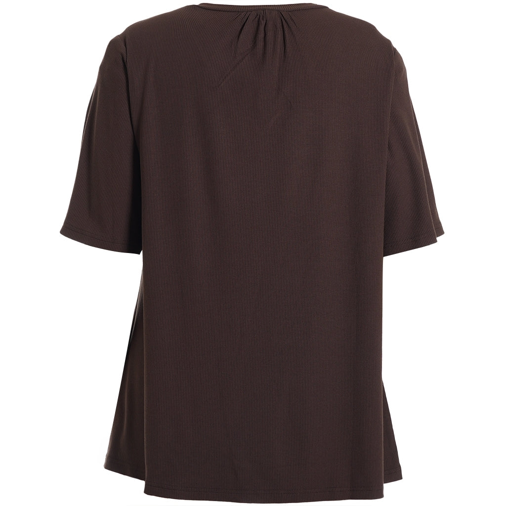 Studio SLykke rib T-shirt T-Shirt Dark Brown