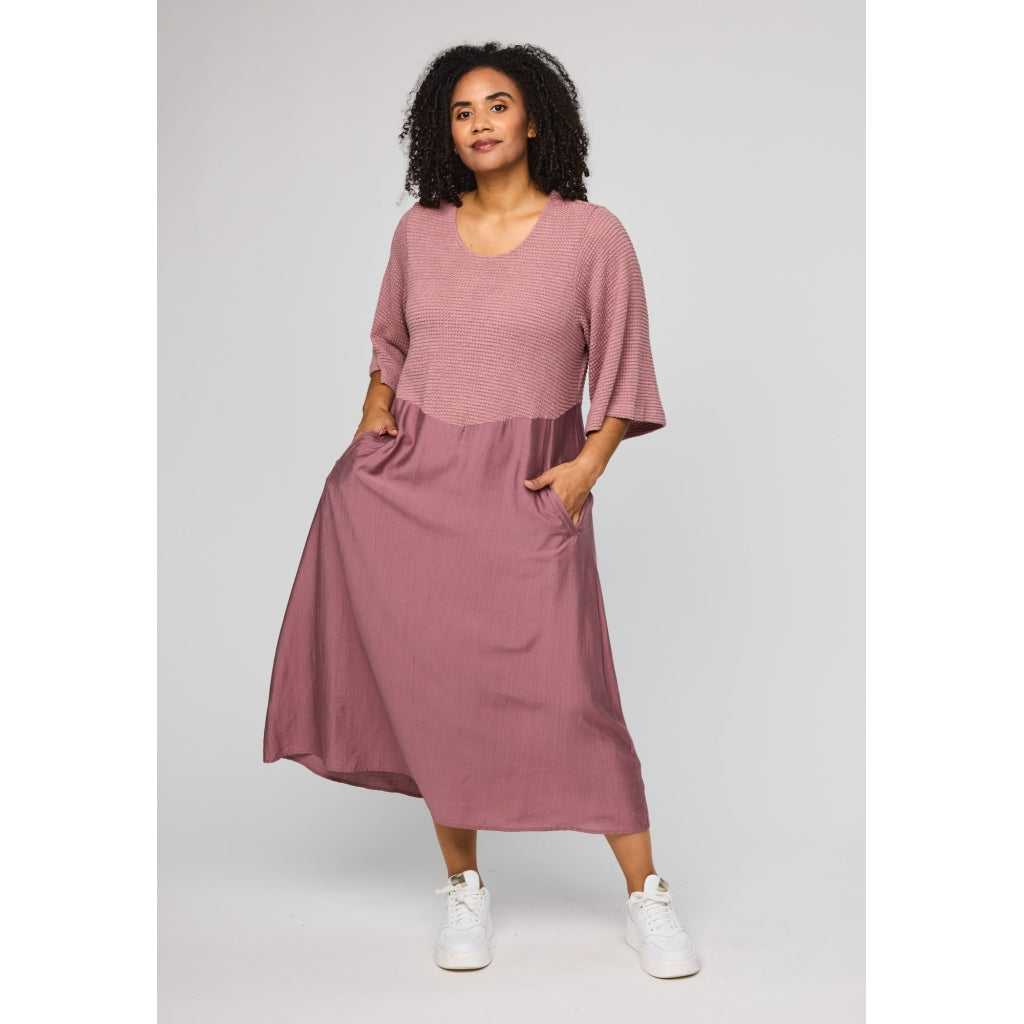 Studio SYrsa Long Dress with knit Long Dress Rose