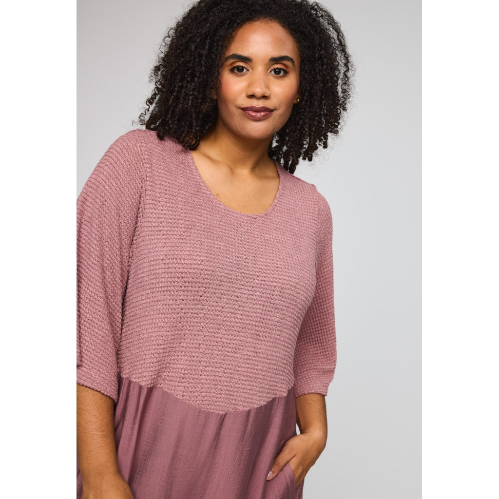 Studio SYrsa Long Dress with knit Long Dress Rose