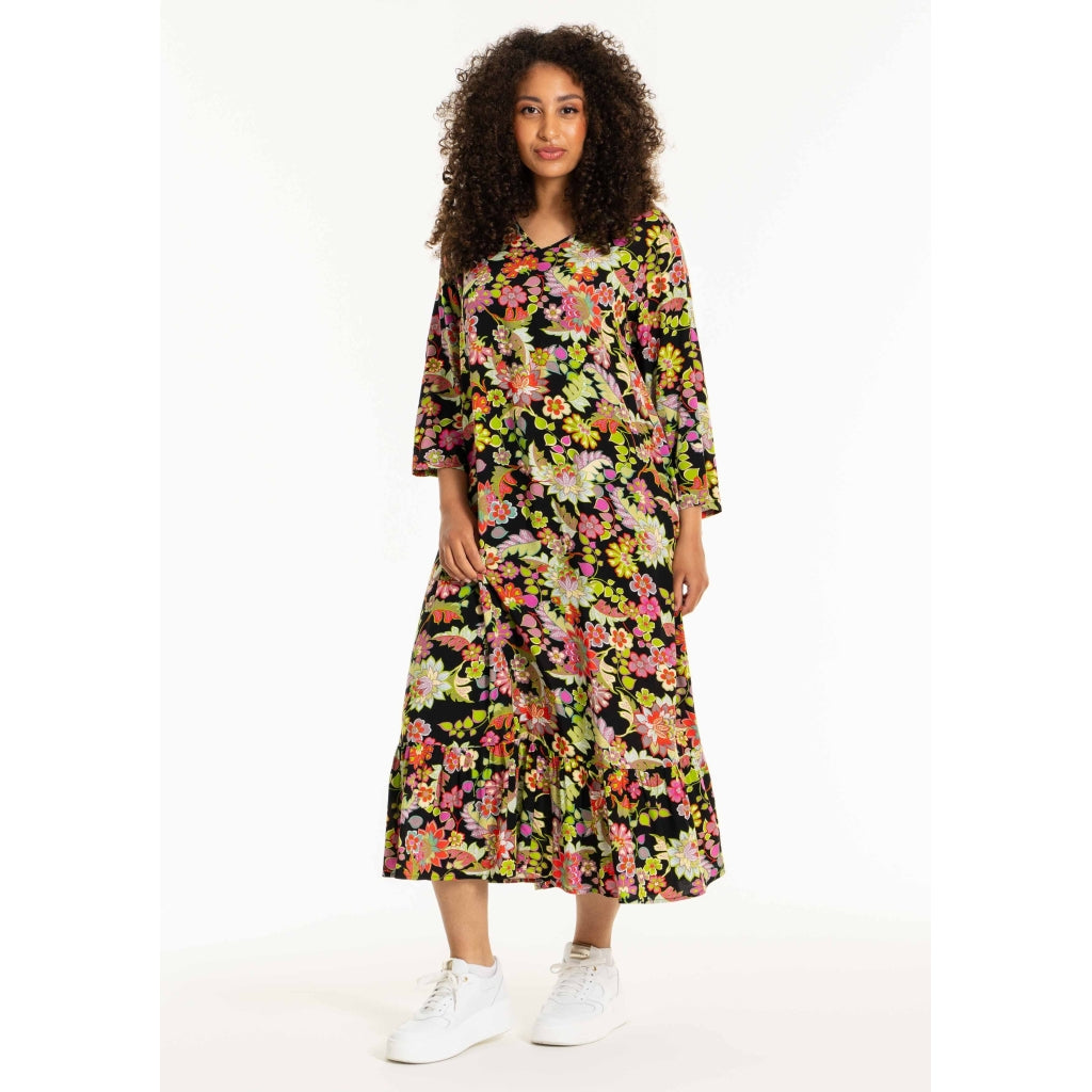 Studio Sbjanca Dress Dress Black with lime flowers